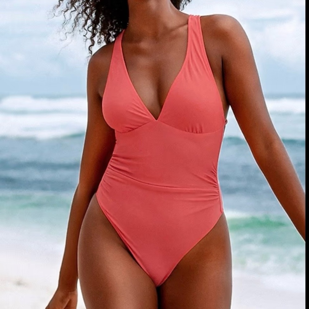 Cupshe Swimsuit Braided Back and Strappy Tummy Control One Piece size Medium NWT
